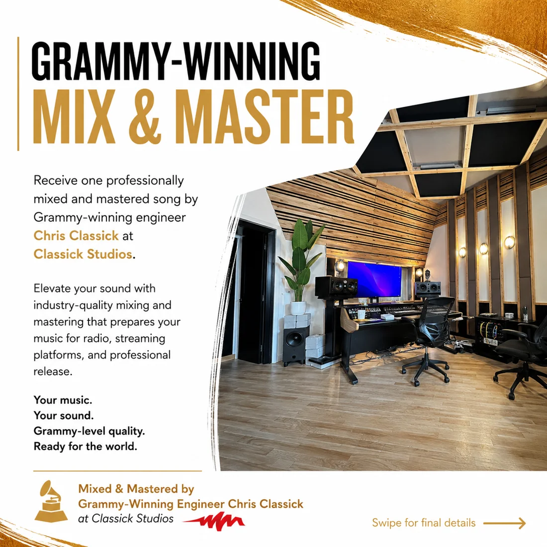 Grammy-winning mix and master by engineer Chris Classick at Classick Studios